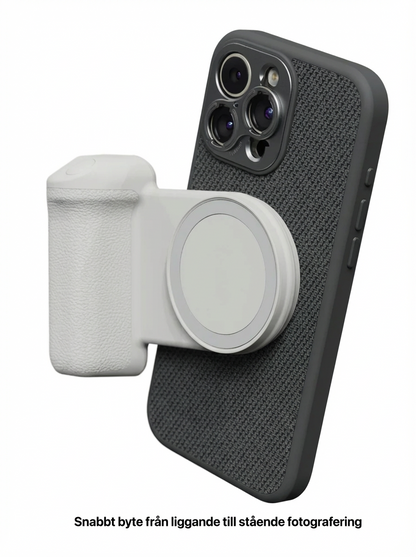 ProGrip Slipp™ är ett magnetiskt kamera-grepp som förvandlar din mobil till en proffskamera