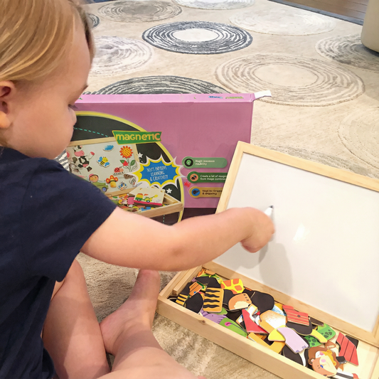 Montessori 2-i-1 Ritbräda & Magnetpussel
