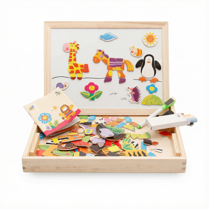 Montessori 2-i-1 Ritbräda & Magnetpussel